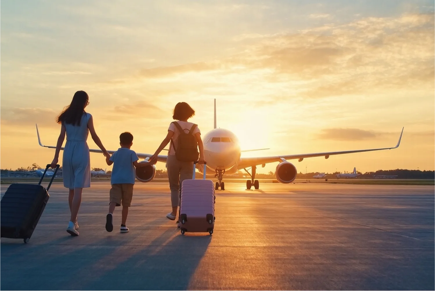 family-travelling-towards-plane